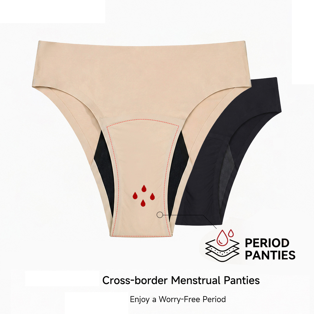 Period Panty Absorbent - Calcinhas menstruais femininas de cintura média,