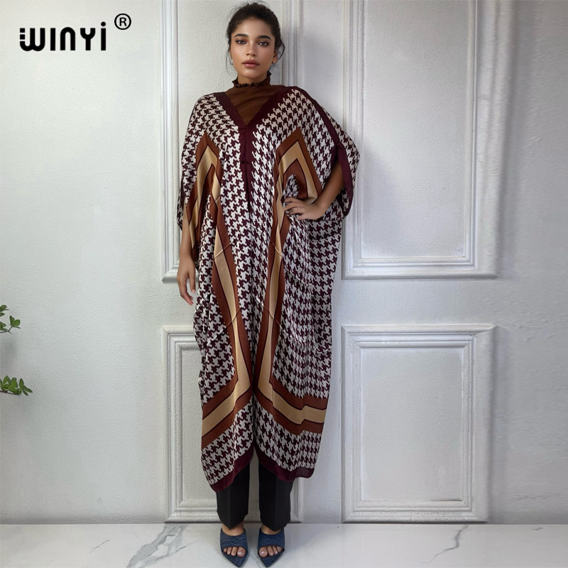 WINYI-Vestido de praia estampa - Robe Silk Women avaliação e preço